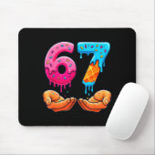 Six Seven Ice Cream Drip Kids Youth Funny 67 Hands Mousepad (Mit Mouse)