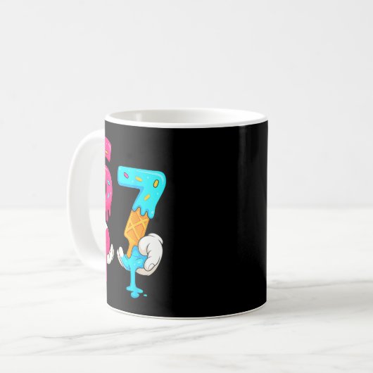 Six Seven Ice Cream Drip Meme 67 Funny Gen Alpha S Kaffeetasse (Vorderseite Links)