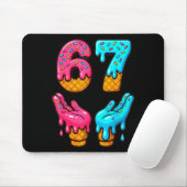 Six Seven Ice Cream Drip Meme 67 Funny Gen Alpha S Mousepad (Mit Mouse)