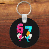 Six Seven Ice Cream Drip Meme 67 Funny Gen Alpha S Schlüsselanhänger (Vorderseite)