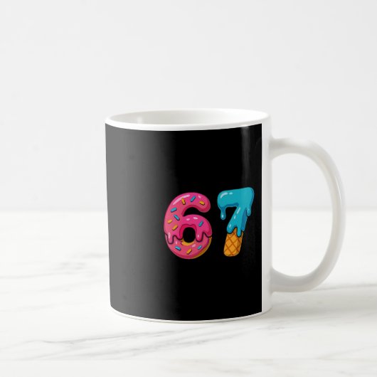 Six Seven Ice Cream Drip Meme 67 Sport Funny Trend Kaffeetasse (Rechts)
