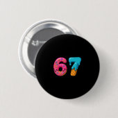 Six Seven Ice Cream Drip Meme 67 Sport Lustiger Tr Button (Vorne & Hinten)