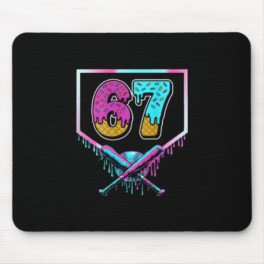 Six Seven Ice Cream Drip Sport 67 Fun Mason Meme ( Mousepad (Vorne)