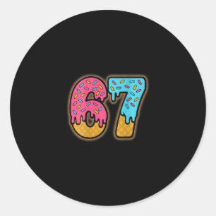 Six Seven Ice Cream Drip Sport 67 Fun Mason Meme ( Runder Aufkleber