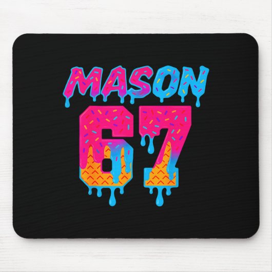Six Seven Ice Cream Drip Srt 67 Mason Meme Mousepad (Vorne)