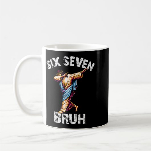 Six Seven Jesus Dabbing Christmas 6 7 Meme 67 Kids Kaffeetasse (Links)