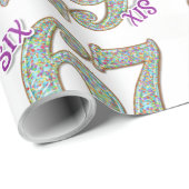 Six Seven, Konfetti Geburtstag Geschenkpapier (Rolleneckpunkt)