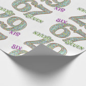 Six Seven, Konfetti Geburtstag Geschenkpapier (Ecke)