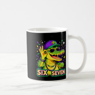 Six Seven Mardi Gras Gator Lustig 67 Meme Zitat _1 Kaffeetasse
