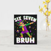 Six Seven Mardi Gras Jester 67 Meme Carnival 6 7 K Karte (Gelbe Blume)
