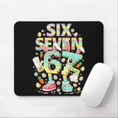 Six seven meme 67 brainrot funny easter bunny men mousepad (Mit Mouse)