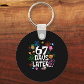 Six Seven Meme 67 Days Of School Later Funny Teach Schlüsselanhänger (Vorderseite)