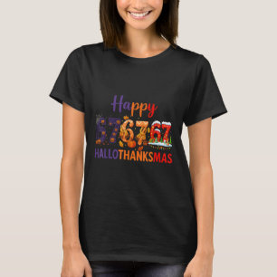 Six Seven Meme 67 Hallothanksmas Halloween Weihnac T-Shirt
