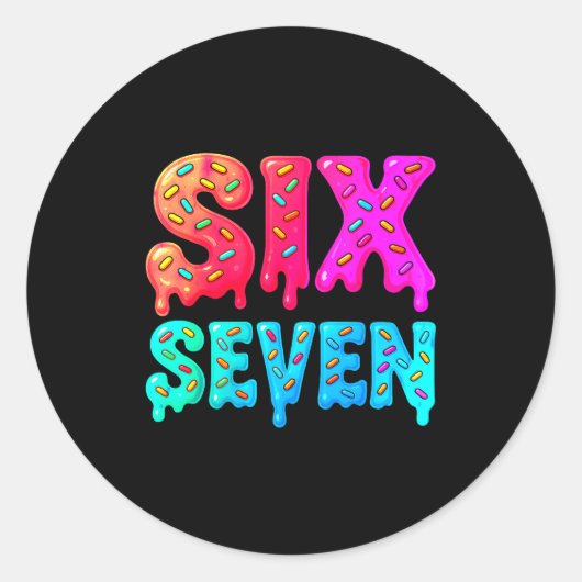 Six Seven Meme 67 Srts Jersey For Boys Girls Kids Runder Aufkleber (Vorderseite)