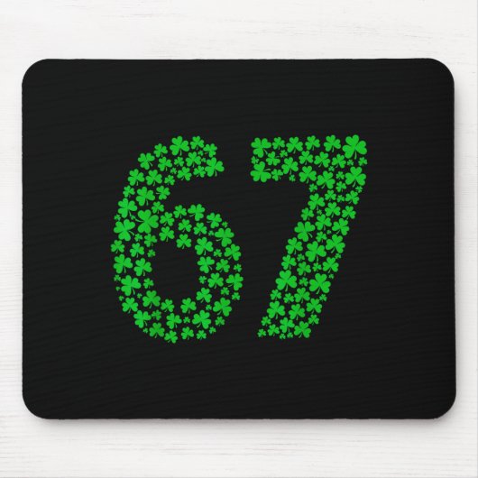 Six Seven Meme 67 St Patrick's Day Shamrocks Men W Mousepad (Vorne)