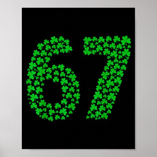 Six Seven Meme 67 St Patrick's Day Shamrocks Men W Poster (Vorne)