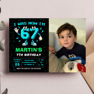 Six Seven Meme 6 7 Birthday Photo Invitation Einladung
