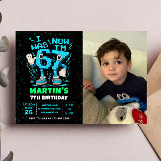 Six Seven Meme 6 7 Birthday Photo Invitation Einladung