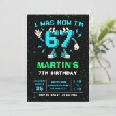 Six Seven Meme 6 7 Geburtstag Einladung (Stehend Vorderseite)