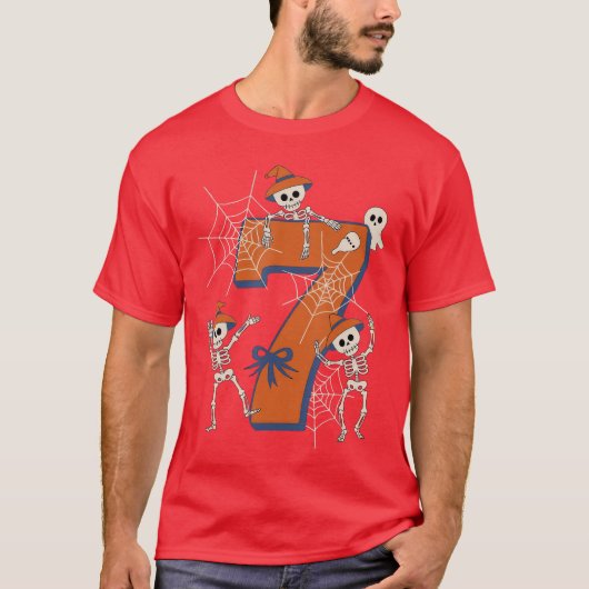 Six Seven Meme 6 7 Halloween Costume Dancing Skele T-Shirt (Vorderseite)
