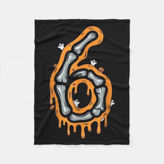 Six Seven Meme 6 7 Skeleton Halloween Costume Coup Fleecedecke (Vorderseite)