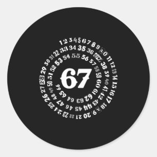Six Seven Meme 6-7 Spiral Zahlen Druck Gen Z Gen  Runder Aufkleber