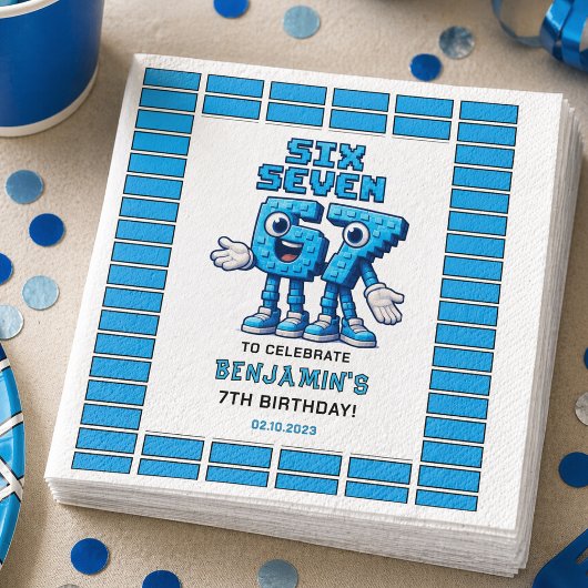 Six Seven Meme 7. Geburtstag | Lustig Trendig Serviette