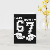 Six Seven Meme 7 Year Old Birthday Shirt Was 6 Now Karte (Gelbe Blume)