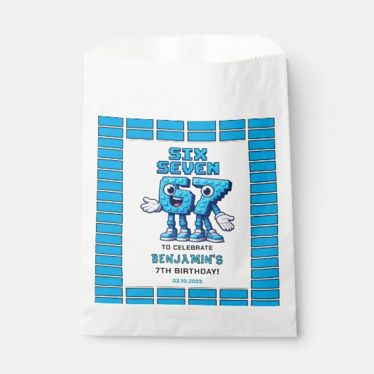 Six Seven Meme 7th Birthday | Funny Trendy Geschenktütchen (Vorderseite)