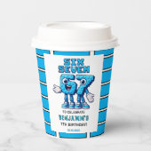 Six Seven Meme 7th Birthday | Funny Trendy Pappbecher (Vorderseite)