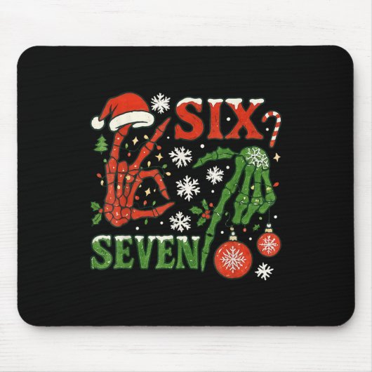 Six Seven Meme Christmas 6-7 Christmas Skeleton Ha Mousepad (Vorne)