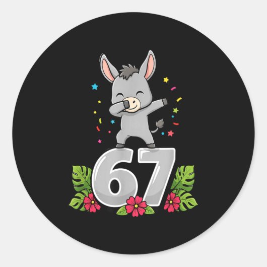 Six Seven Meme Dabbing Baby 67 Funny Gen Z Apha  Runder Aufkleber (Vorderseite)