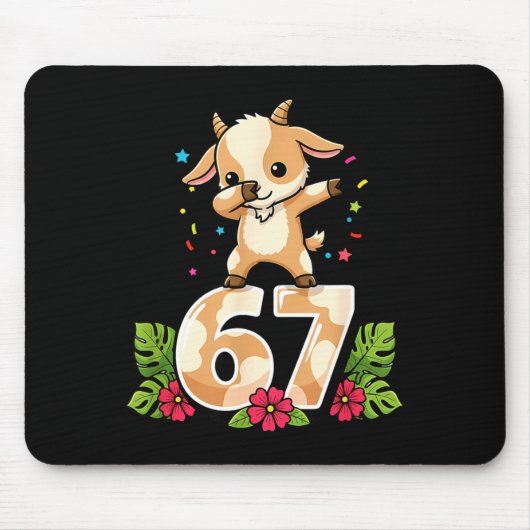 Six Seven Meme Dabbing Baby Goat 67 Funny Gen Z Ap Mousepad (Vorne)