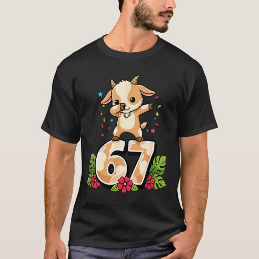 Six Seven Meme Dabbing Baby Goat 67 Funny Gen Z Ap T-Shirt (Vorderseite)