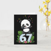 Six Seven Meme Dabbing Baby Panda 67 Funny Gen Z A Karte (Gelbe Blume)