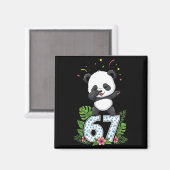 Six Seven Meme Dabbing Baby Panda 67 Funny Gen Z A Magnet (Vorderseite/Rückseite)