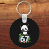 Six Seven Meme Dabbing Baby Panda 67 Funny Gen Z A Schlüsselanhänger (Vorderseite)