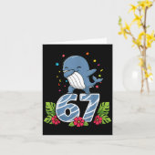 Six Seven Meme Dabbing Baby Whale 67 Funny Gen Z A Karte (Gelbe Blume)