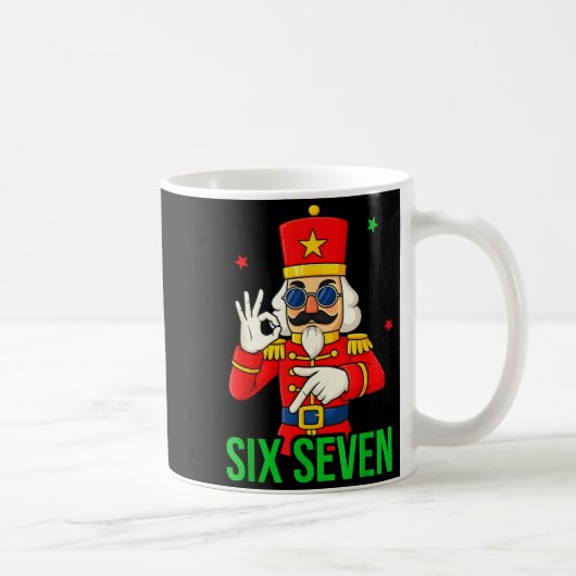 Six Seven Meme Funny Holiday Toy Soldier  Kaffeetasse (Rechts)