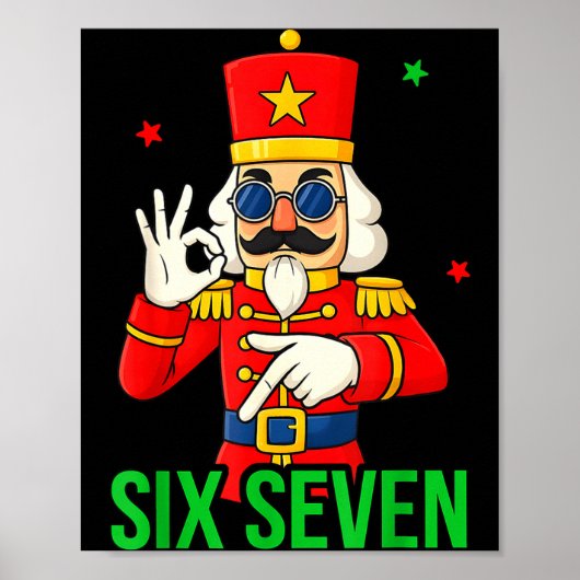 Six Seven Meme Funny Holiday Toy Soldier  Poster (Vorne)