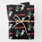 Six Seven Meme Funny Mean Guy Christmas Viral 6 7 Geschenkpapier Set (Beispiel)