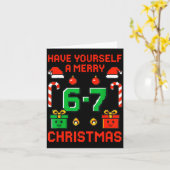 Six Seven Meme Funny Merry 67 Christmas Xmas Pajam Karte (Gelbe Blume)