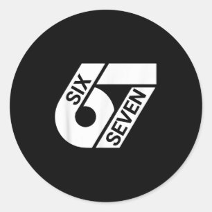 Six Seven Meme Funny Runder Aufkleber