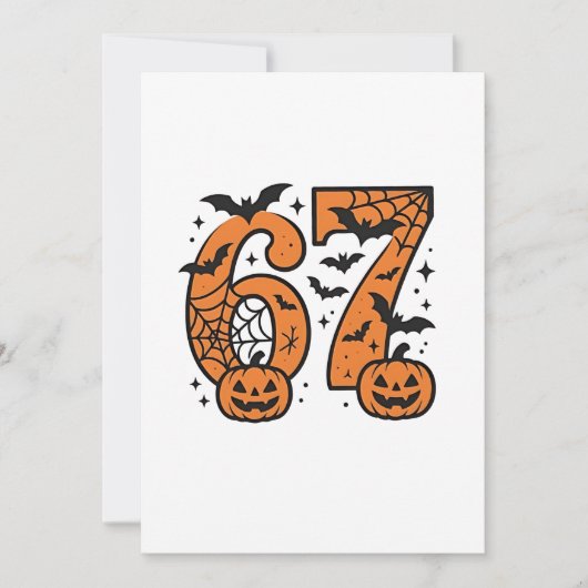 Six Seven Meme Halloween 67 Mason Spooky Ankündigung (Vorderseite)