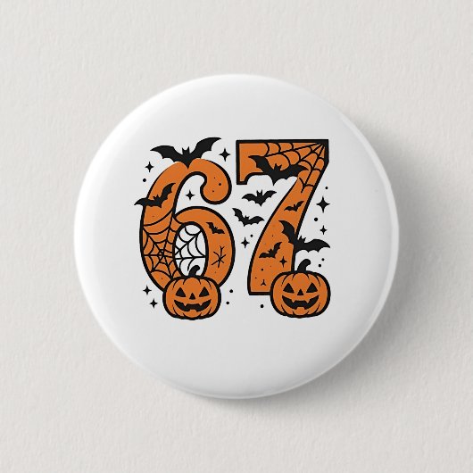 Six Seven Meme Halloween 67 Mason Spooky Button (Vorderseite)
