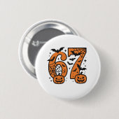 Six Seven Meme Halloween 67 Mason Spooky Button (Vorne & Hinten)