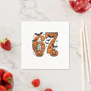 Six Seven Meme Halloween 67 Mason Spooky Serviette