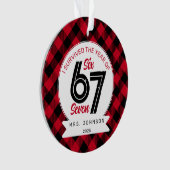 Six Seven Meme Lehrer Karo Weihnachten Ornament (Vorderseite)