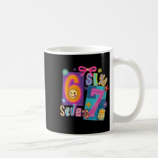 Six Seven Meme Number 67 Player Or 67th Birthday G Kaffeetasse (Rechts)