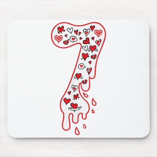 Six Seven Meme Nummer 7 Paare passend zum Valentin Mousepad (Vorne)